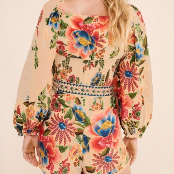 FARM RIO Delicate Garden Lace Sand Romper (NWT) Size M - Picture 2 of 15